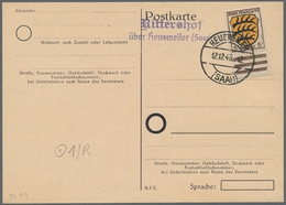 Saarland (1947/56) - Besonderheiten: "Rittershof über Heusweiler (Saar)", Klarer Abschlag Des Landpo - Sonstige & Ohne Zuordnung