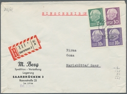 Saarland (1947/56) - Besonderheiten: SAARBRÜCKEN 2 Ea -8.1.58, Sauber Auf Frank. R-Brief Nach Mariah - Other & Unclassified