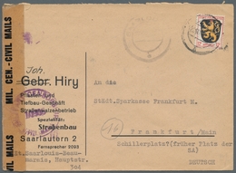 Saarland (1947/56) - Besonderheiten: "Saarlouis 1" (Not-Gummistempel In Schwarz), Sauber Auf Frank. - Sonstige & Ohne Zuordnung