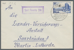 Saarland (1947/56) - Besonderheiten: "Saarlouis 3 A", Klar Auf Frank. Bedarfsbrief Mit Werbestempele - Sonstige & Ohne Zuordnung