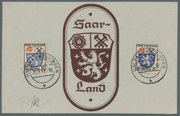 Saarland (1947/56) - Besonderheiten: 18 SAARWELLINGEN B 29.8.47, Zweimal Auf Maximumkarte Frz. Zone - Sonstige & Ohne Zuordnung