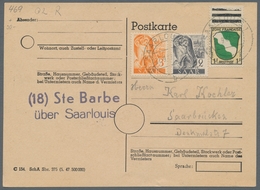 Saarland (1947/56) - Besonderheiten: "18 Ste Barbe über Saarlouis", Klarer Abschlag Des Landpoststem - Sonstige & Ohne Zuordnung