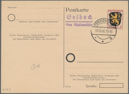 Saarland (1947/56) - Besonderheiten: "Selbach über Türkismühle", Klarer Abschlag Des Landpoststempel - Other & Unclassified