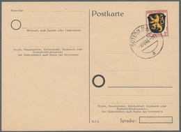 Saarland (1947/56) - Besonderheiten: SÖTERN (NAHE) A -9.10.46, Klarer Abschlag Auf Frank. Blankokart - Sonstige & Ohne Zuordnung