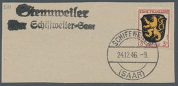 Saarland (1947/56) - Besonderheiten: "Stennweiler über Schiffweiler-Saar", Klarer Abschlag Des Landp - Other & Unclassified