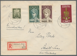 Saarland (1947/56) - Besonderheiten: SULZBACH (SAAR) E 24.10.56, Klarer Abschlag Auf Frank. R-Brief - Other & Unclassified
