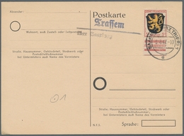 Saarland (1947/56) - Besonderheiten: "Trassem über Saarburg", Klarer Abschlag Auf Frank. Blankokarte - Sonstige & Ohne Zuordnung