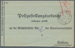 Saarland (1947/56) - Besonderheiten: 22 TÜRKISMÜHLE A 22.7.47, Klarer Abschlag Auf Postzustellungsur - Other & Unclassified