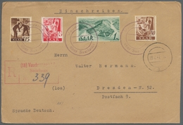Saarland (1947/56) - Besonderheiten: "Vaudrevange über Saarlouis" (lilarot Und Violett) Neben Stumme - Sonstige & Ohne Zuordnung