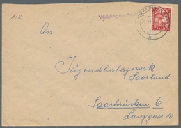 Saarland (1947/56) - Besonderheiten: "Völklingen-Saar B", Klarer Abschlag Auf Frank. Bedarfsbrief In - Sonstige & Ohne Zuordnung