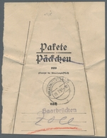 Saarland (1947/56) - Besonderheiten: VÖLKLINGEN (SAAR) I 29.7.53, Klar Auf Paketzettel In Guter Erha - Sonstige & Ohne Zuordnung