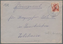 Saarland (1947/56) - Besonderheiten: "Völklingen (Saar)-Fürstenhausen" Mit Hs. Datum 19/4/48, Klarer - Sonstige & Ohne Zuordnung