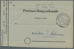 Saarland (1947/56) - Besonderheiten: VON DER HEYDT (SAAR) A 23.10.48, Klarter Abschlag Auf Postzuste - Sonstige & Ohne Zuordnung