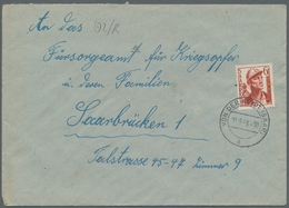 Saarland (1947/56) - Besonderheiten: VON DER HEYDT (SAAR) A 20.9.48, Klarter Abschlag Auf Frank. Bed - Sonstige & Ohne Zuordnung