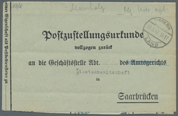 Saarland (1947/56) - Besonderheiten: WADERN LAND 31.3.47 (aptiert), Sauberer Abschlag Auf Zustellung - Sonstige & Ohne Zuordnung