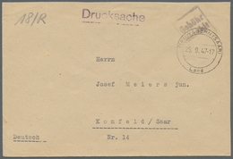 Saarland (1947/56) - Besonderheiten: 18 WADERN (SAAR) LAND 25.9.47 Neben "Gebühr Bezahlt", Saubere A - Other & Unclassified