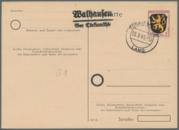 Saarland (1947/56) - Besonderheiten: "Wahlhausen über Türkismühle", Klar Auf Frankierter Blankokarte - Other & Unclassified