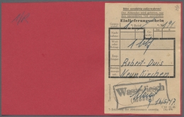 Saarland (1947/56) - Besonderheiten: "Wasserliesch (Mosel)", Klar Auf Einlieferungsscheinfür Einen R - Other & Unclassified