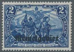 Memel: 1920, Aufdruckausgabe 2 Mark Schwärzlichblau Sauber Entfalzt, Kurzbefund Halsau BPP "echt Und - Memel (Klaipeda) 1923