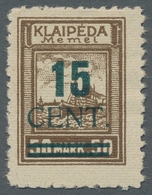 Memel: 1923, "Angliederung Des Memellandes An Litauen"-Satz 4 Werte Kpl. Ungebraucht Mit Grünem Aufd - Memel (Klaipeda) 1923
