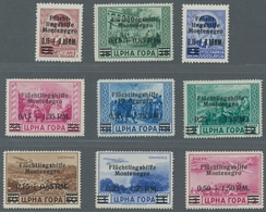 Dt. Besetzung II WK - Montenegro: 1944, Flüchtligshilfe 9 Werte Kpl. Wobei Die Mi.Nr. 22/28 Tadellos - Ocupación 1938 – 45