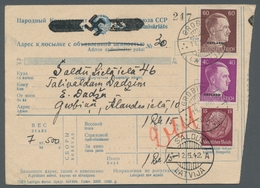 Dt. Besetzung II WK - Ostland: 1941, Drei Frankierte Paketkarten In Guter Erhaltung, Davon Zwei Ins - Ocupación 1938 – 45
