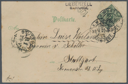 Feldpost 2. Weltkrieg: 1890/1900, 5 Pfg. Auf Farbiger Bildkarte Mit Zweizeiler "LIEBENZELL BAHNHOF U - Other & Unclassified