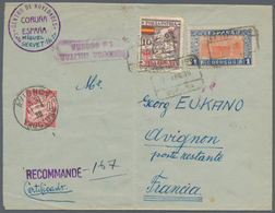 Feldpost 2. Weltkrieg: 1938, LEGION CONDOR 7.4.1938. R-Brief Mit Bürgerkriegsmarke Aus Coruna Mit Ze - Other & Unclassified