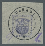Deutsche Lokalausgaben Ab 1945: Bad Nauheim; Postverschlußzettel Auf Grauem Papier 5 Werte Sowie Der - Autres & Non Classés
