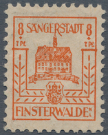 Deutsche Lokalausgaben Ab 1945: FINSTERWALDE, 8 Pfg. Vierseitige Scharfe Versuchszähnung Mit Doppel- - Other & Unclassified