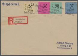 Deutsche Lokalausgaben Ab 1945: GROSSRÄSCHEN, 12 Pfg. Grün U. 24 Pfg. Lila Mit Weiteren Werten Auf S - Sonstige & Ohne Zuordnung