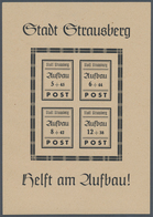 Deutsche Lokalausgaben Ab 1945: STRAUSBERG, Aufbau-Block Schwarz Mit Falscher Inschrift STRAUSBURG, - Otros & Sin Clasificación