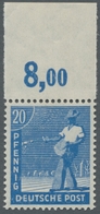 Alliierte Besetzung - Gemeinschaftsausgaben: 1947, "20 Pfg. Kobalt Vom Plattenoberrand", Postfrische - Other & Unclassified
