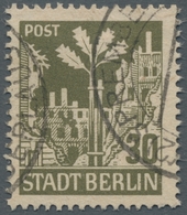 Sowjetische Zone - Berlin Und Brandenburg: 1945, "30 Pfg. Bräunlicholiv Auf Graurosa Getöntem Papier - Sonstige & Ohne Zuordnung