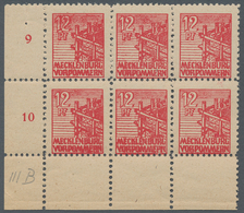 Sowjetische Zone - Mecklenburg-Vorpommern: 1946; Abschiedsserie 12 Pf. Rot Mit Glatter Gummierung; 8 - Autres & Non Classés
