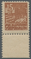 Sowjetische Zone - Mecklenburg-Vorpommern: 1946, "15 Pfg. Mittelgelbbraun Auf "z"-Papier", Postfrisc - Other & Unclassified