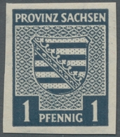 Sowjetische Zone - Provinz Sachsen: 1945, "1 Pfg. Wappen Mit Steigendem Wasserzeichen", Postfrischer - Other & Unclassified