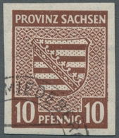 Sowjetische Zone - Provinz Sachsen: 1945, "Goldene Zehn Mit PLF II", Sauber Gestempelter Wert In Tad - Autres & Non Classés