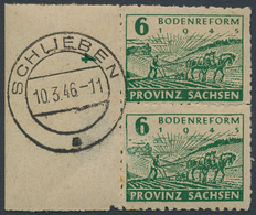 Sowjetische Zone - Provinz Sachsen: 1945, 6 (Pf) Bodenreform Im Senkrechten Paar Vom Linken Bogenran - Other & Unclassified