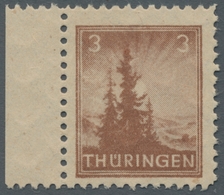 Sowjetische Zone - Thüringen: 1945, "3 Pfg. Auf Dünnem Papier Mit Spargummierung", Postfrischer Rand - Autres & Non Classés