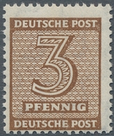 Sowjetische Zone - West-Sachsen: 1945, "3 Pfg. Dunkelbraunocker", Die Seltene Farbe In Tadellos Post - Otros & Sin Clasificación