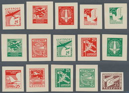 DDR: Ca. 1950, 33 Verschiedene Ungezähnte Essays Für Eine Geplante Flugpostserie Mit Bildern Aus Dem - Unused Stamps
