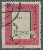 DDR: 1957; Sparwochen 20 Pf. Mit Abart "Farbe Hellgrünlichgrau Fehlend" Gestempelt. In Dieser Erhalt - Unused Stamps