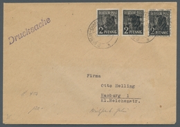 Berlin - Vorläufer: 1948, Vier Frankierte Belege Mit Länder-MiF Berlin "Schwarzaufdrucke"/Bi-Zone "B - Covers & Documents