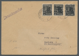 Berlin - Vorläufer: 1948, Vier Frankierte Belege Mit Länder-MiF Berlin "Schwarzaufdrucke"/Bi-Zone "B - Lettres & Documents