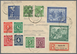Berlin - Vorläufer: 1948, Zehnfach-Mischfrankatur (u.a. Mi.-Nr. 962) Mit Bizone/Posthorn Und SBZ-Han - Covers & Documents