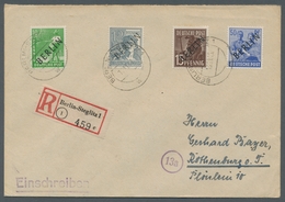 Berlin: 1948, "2 Pfg. Bis 1 Mk. Schwarzaufdruck", Kleine Zusammenstellung Von Zwölf Frankierten "Bun - Covers & Documents