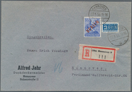 Berlin: 50 Pf. Rotaufdruck Als EF Auf Orts-R-Bf. Von Hannover Vom 27.1.50. Sehr Seltene Verwendung D - Covers & Documents