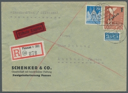 Berlin: 1949, "1 DM Auf 3 Mk. Grünaufdruck" Mit BI-Zone Mi. 84 Als Portorichtige MiF Auf Eil-R-Brief - Briefe U. Dokumente