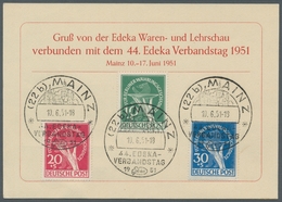 Berlin: 1949, Währungsgeschädigte" Komplett Mit Seltenerem SST MAINZ 44. EDEKA Verbandstag 10.6.51 A - Briefe U. Dokumente